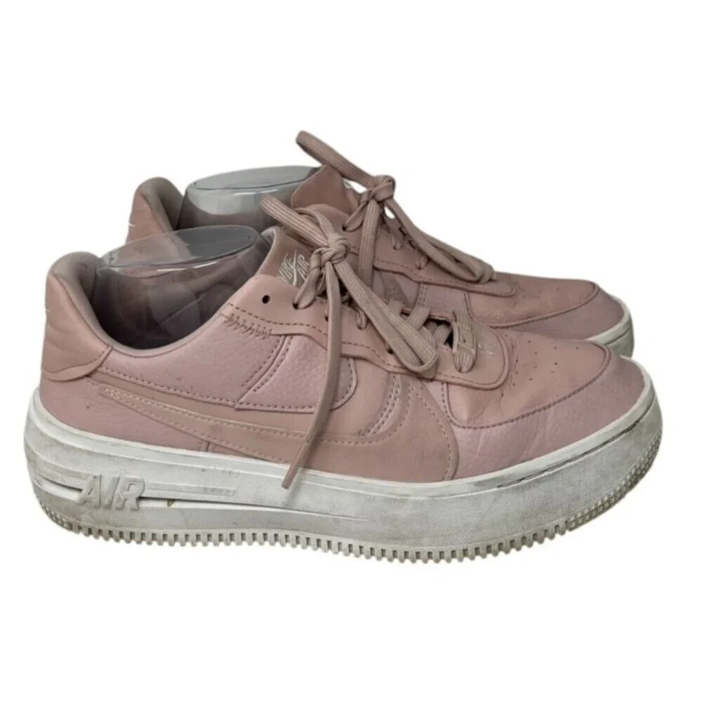 Nike Air Shoes Women's Size 9.5 Pink Air Force 1 Platform Lace Up